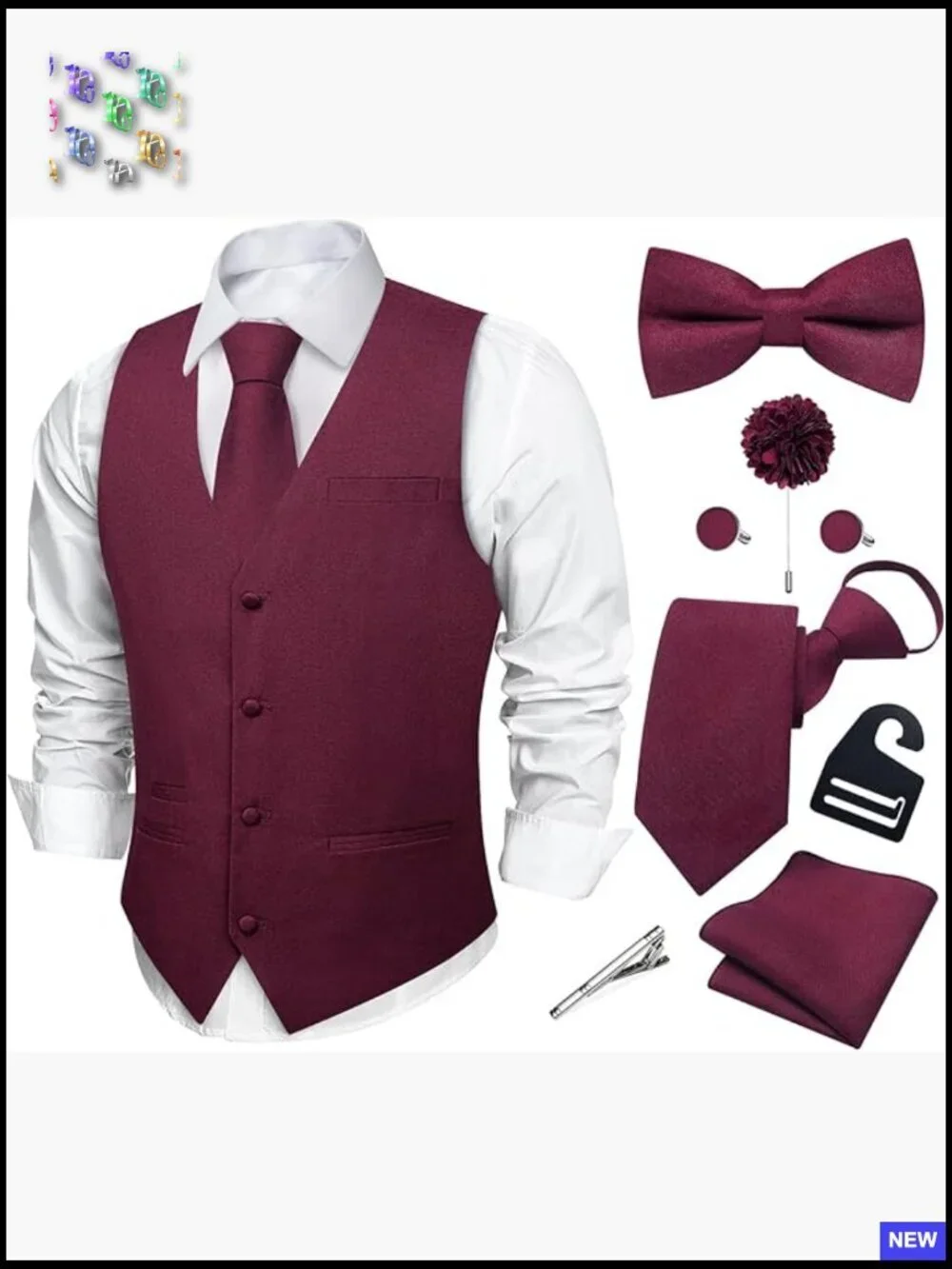 Men's Linen Vest Set Formal Elegant Vintage Tuxedo Waistcoat Wedding Accessories